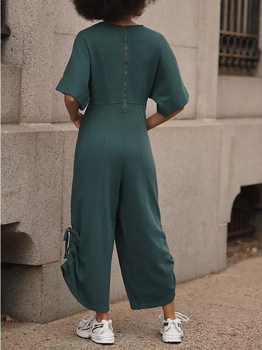 Anthropologie daily practice arta short sleeve jumpsuit in green